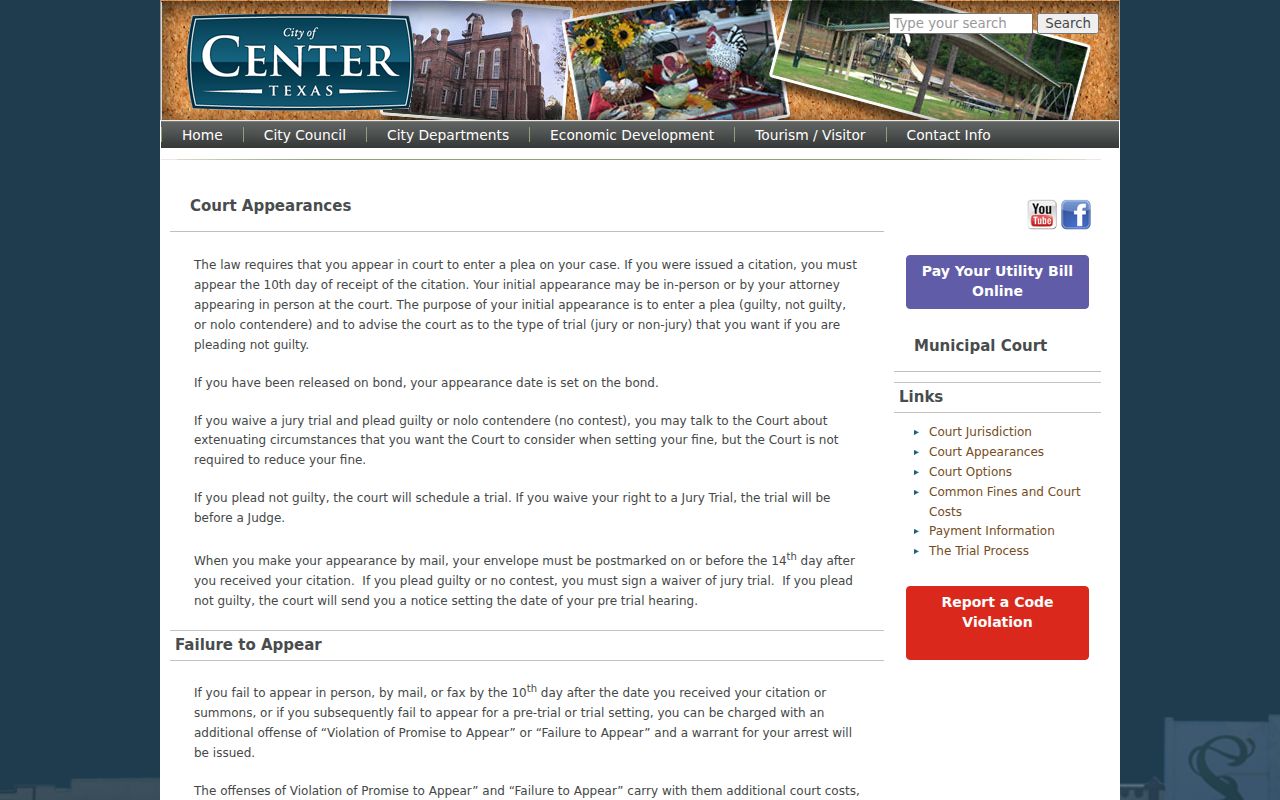 Shelby County bench warrants and Center Municipal Court FTA sequence