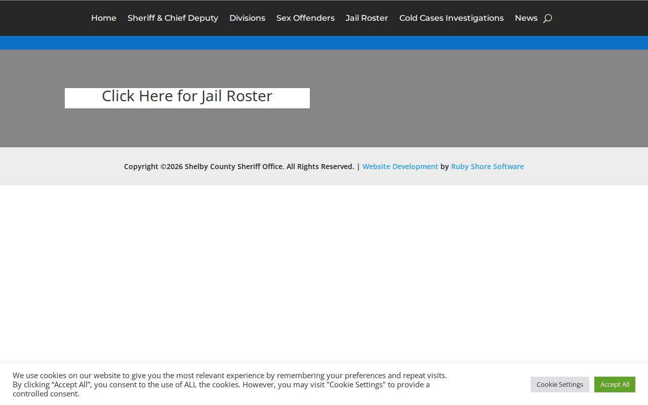 Shelby County warrant search and official jail roster landing page